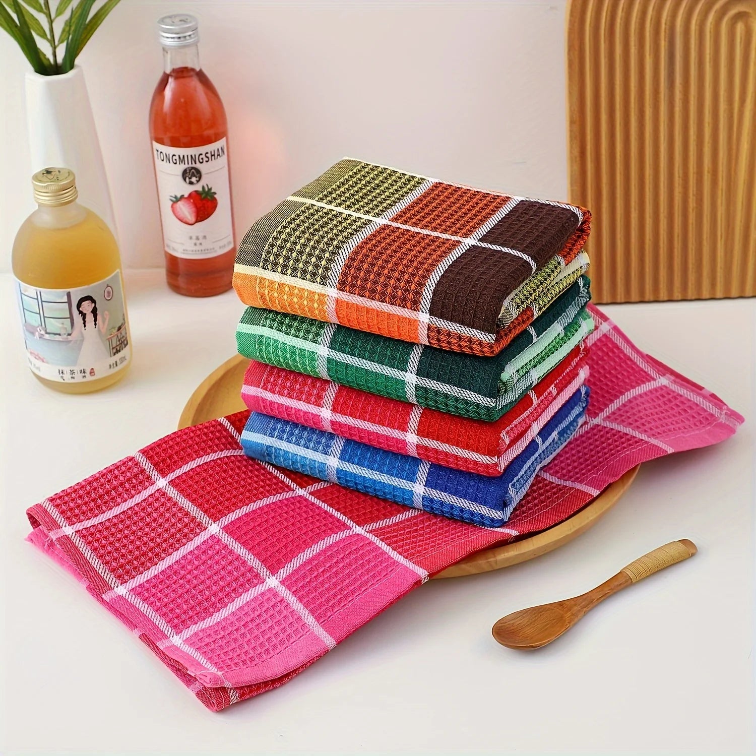 3/4/8 Pieces, Green/Pink/Blue/Yellow, Durable Cleaning Cloths, Highly Absorbent, Perfect for the Kitchen, Kitchen Cloths, Cleaning Cloths, Scouring Pads, Dish Towels, Scouring Pads, Kitchen Essentials