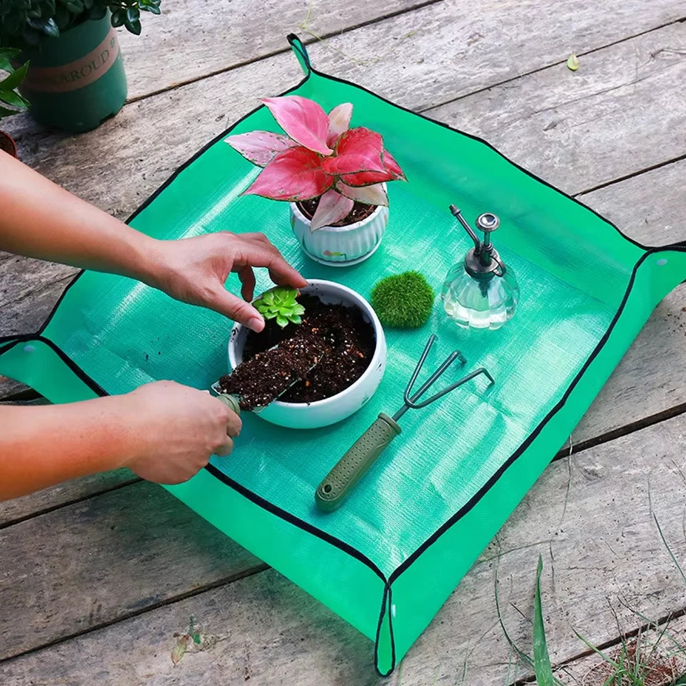 1pc Flower Pots Planting Mat Waterproof Transplanting Mats Foldable PE Plant Repotting Mat Gardening Planting Mat 32-100cm