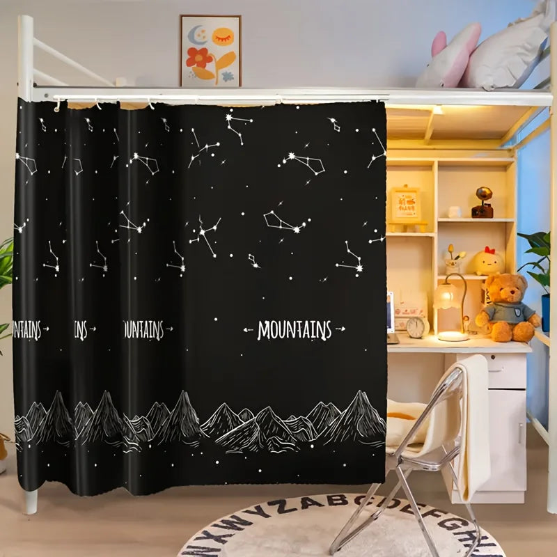 1 privacy bed curtain - blackout, dustproof for bunk and single beds, perfect for families and school dormitories