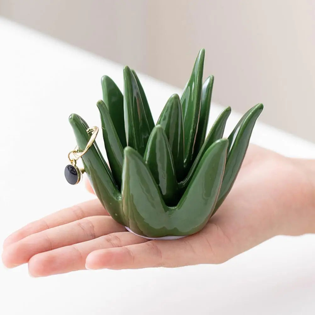 Creative Aloe-Shaped Jewelry Display Stand Rings Earrings Holder Jewelry Storage Rack Desk Decoration Aloe Vera Jewelry Rack