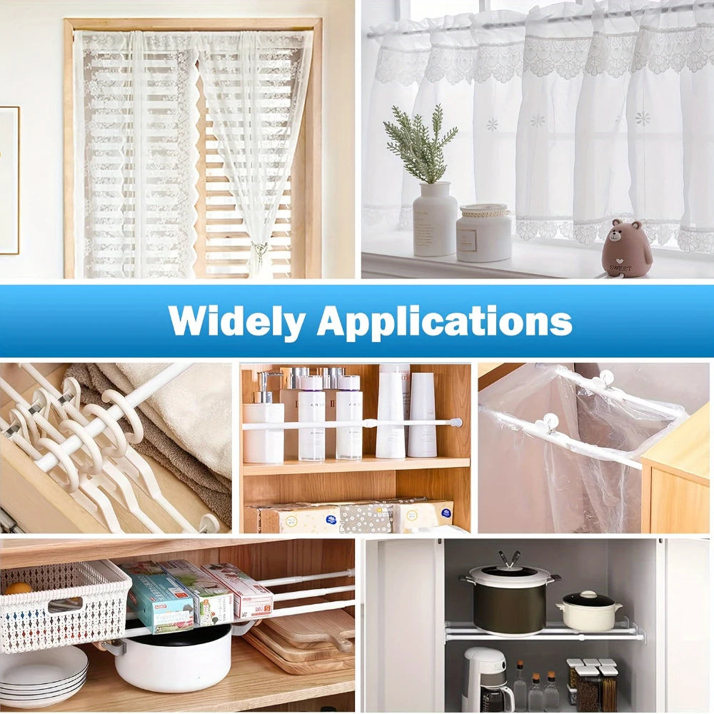 Adjustable Metal Window & Door Safety Bar – Secure Sliding Lock with Rubber Tips