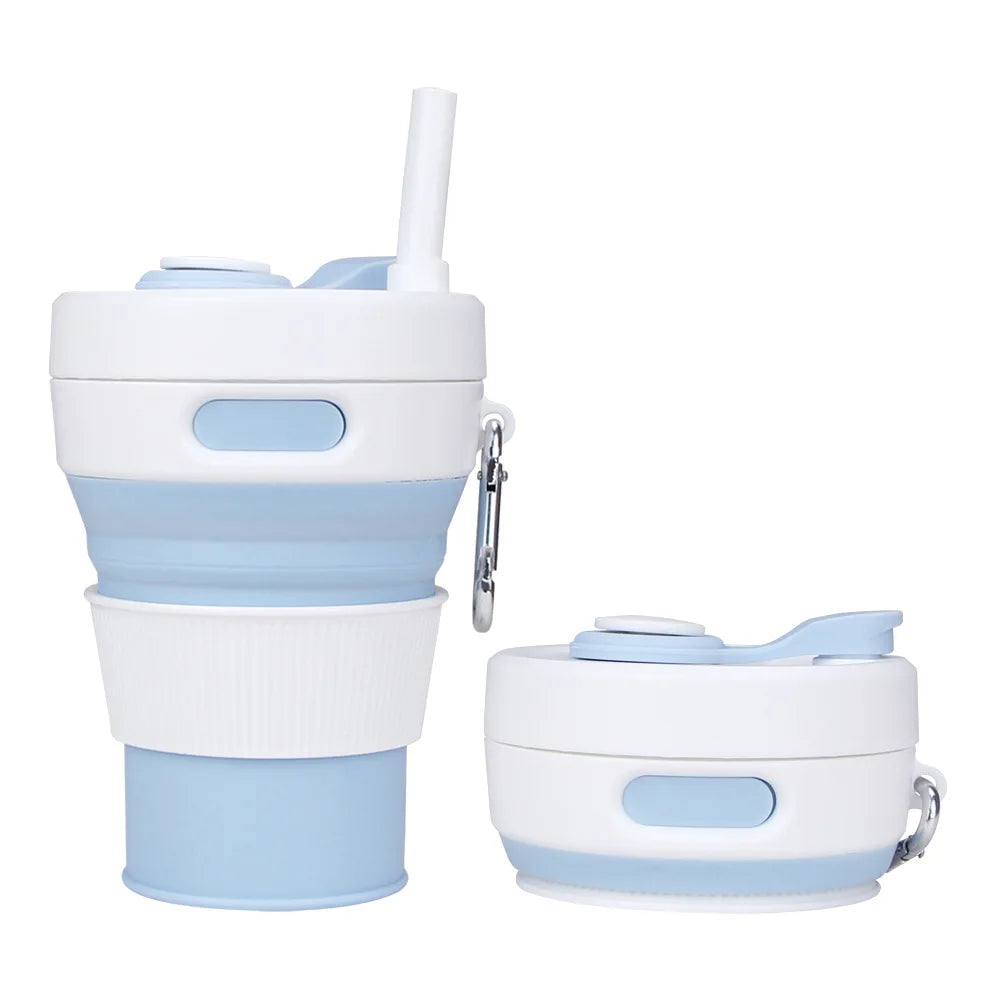 Silicone Folding Cup 450ml Reusable Portable Telescopic Coffee Cups Outdoor Camping Travel Hiking Collapsible Cup Drinkware