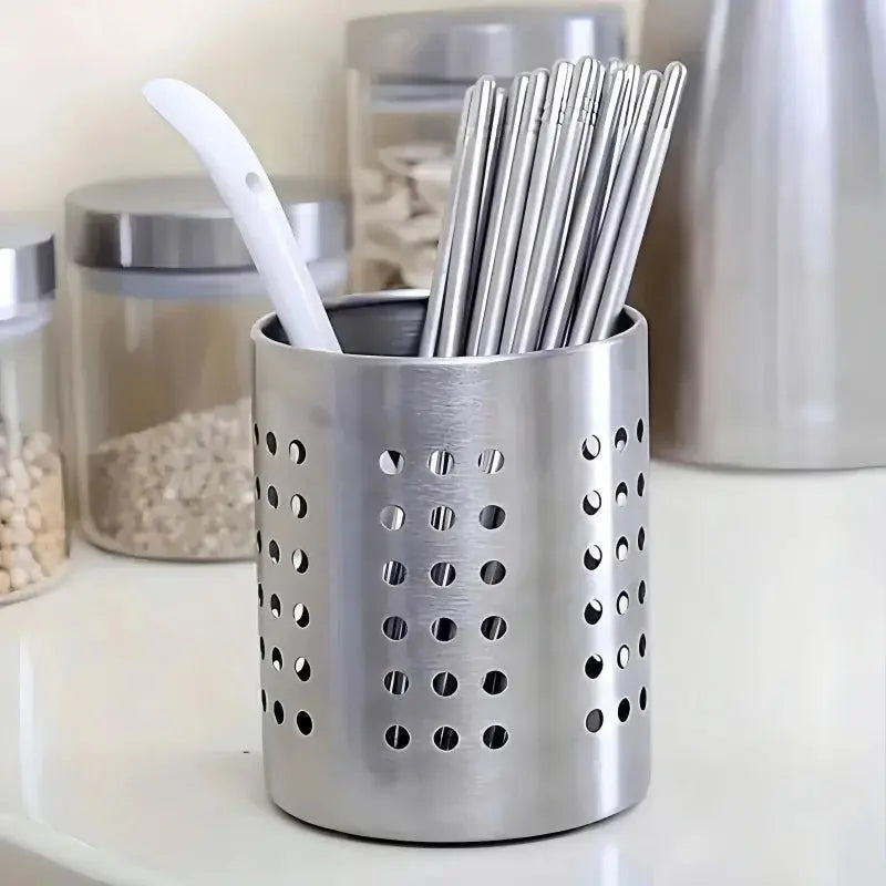 1/2 Piece Steel Stainlesscylindrical Chopstick Cutlery Storage Box Suitable for Home Kitchens, Restaurants, and Dormitories