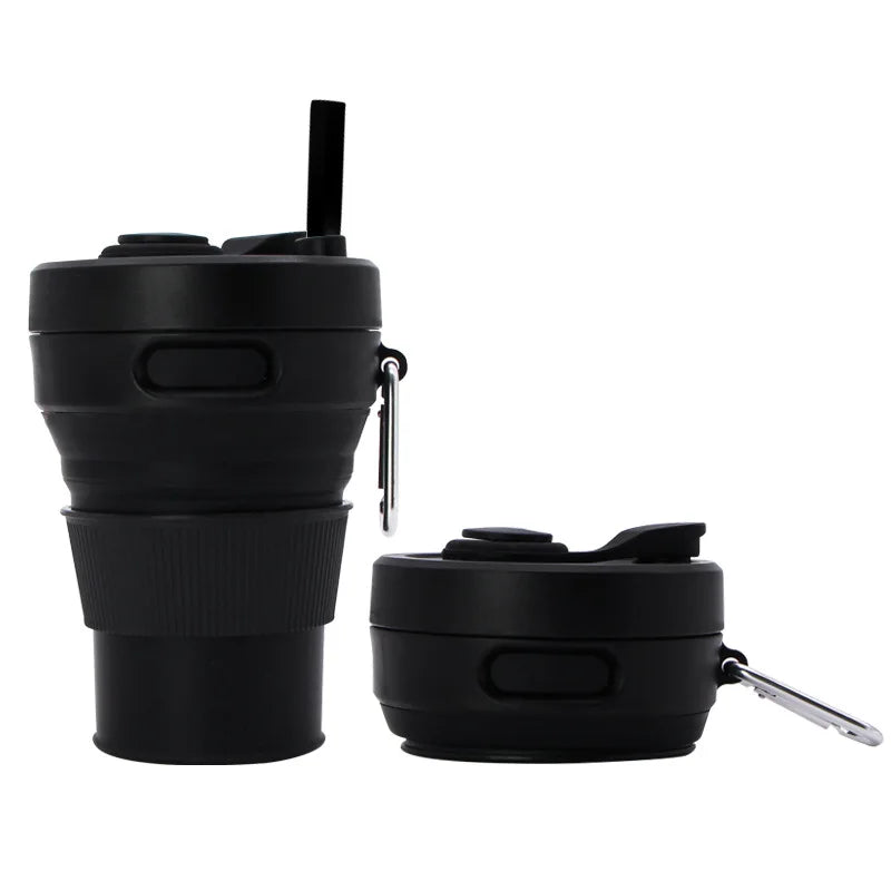 Silicone Folding Cup 450ml Reusable Portable Telescopic Coffee Cups Outdoor Camping Travel Hiking Collapsible Cup Drinkware