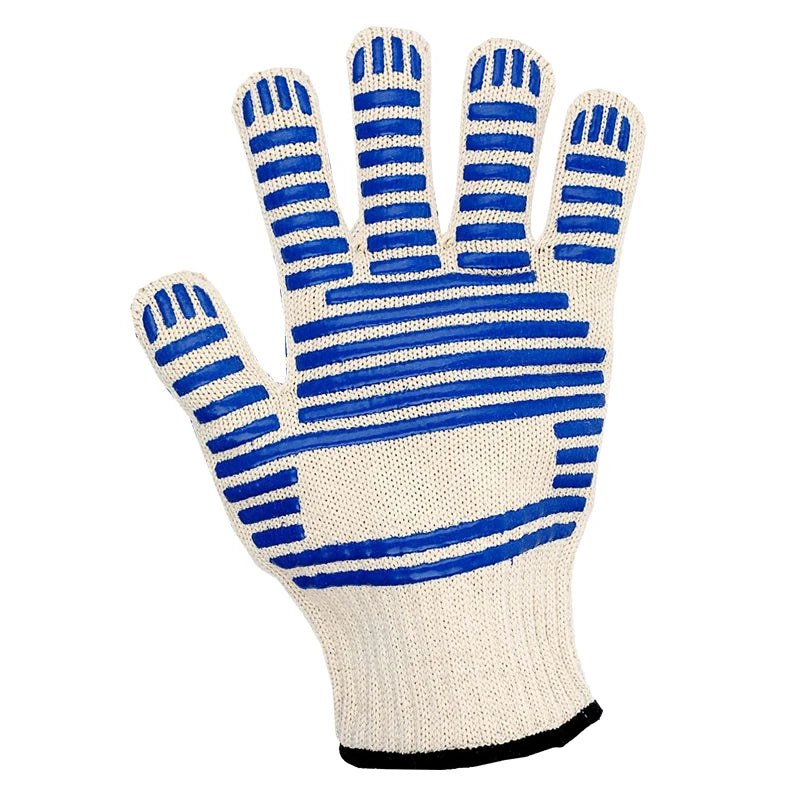 Anti scald heat-insulating and gloves for barbecue baking kitchen and five finger thick silicone anti slip gloves