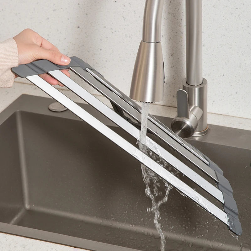 Silicone Drain Rack Lightweight Folding Triangular Sink Storage Rack Drain Rack Bowl Chopstick Rack Sponge Filter Roller Blind