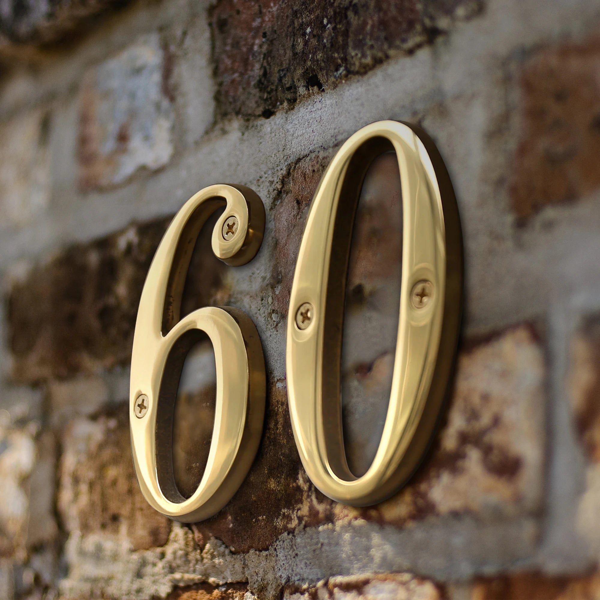 1pc 101mm Solid Brass House Number Outdoor 4 inch Metal Letter Apartment Door Number Mailbox Address Sign #0-9 With Screws