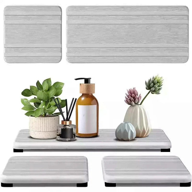Large Water Absorbent Stone Tray Dry Tidy Diatomaceous Earth Sink Tray Instant Dry Sink Sponge Hand Soap Holder Bathroom