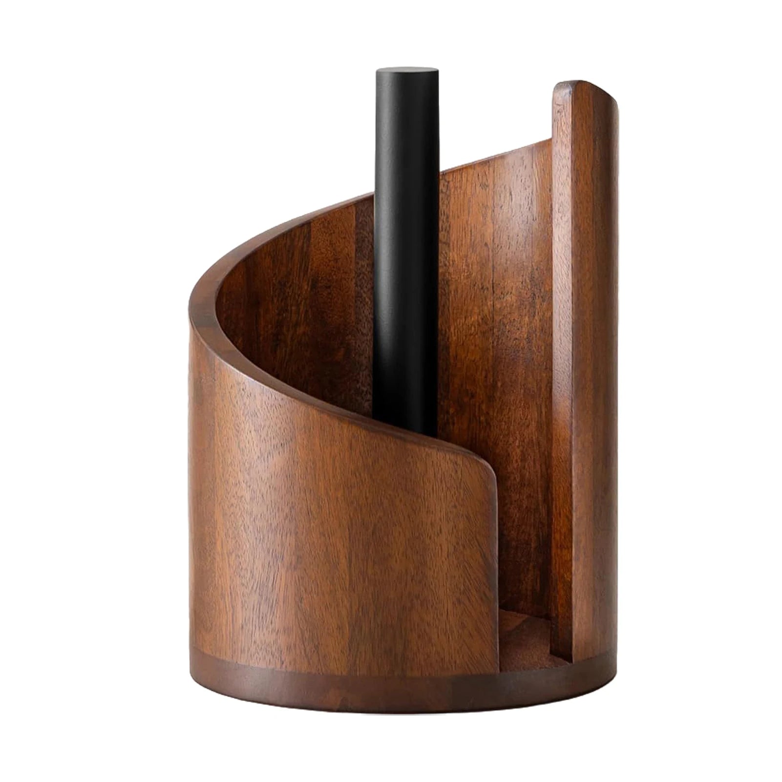 Spiral Wave Wooden Paper Towel Holder Modern Kitchen Countertop Organizer for Bathroom and Kitchen Tissue Dispenser Stand