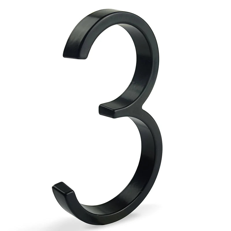 1pc 125mm Floating House Number Outdoor 5 inch Black Zinc Alloy Letter Apartment Door Numbers Mailbox Address Sign #0-9