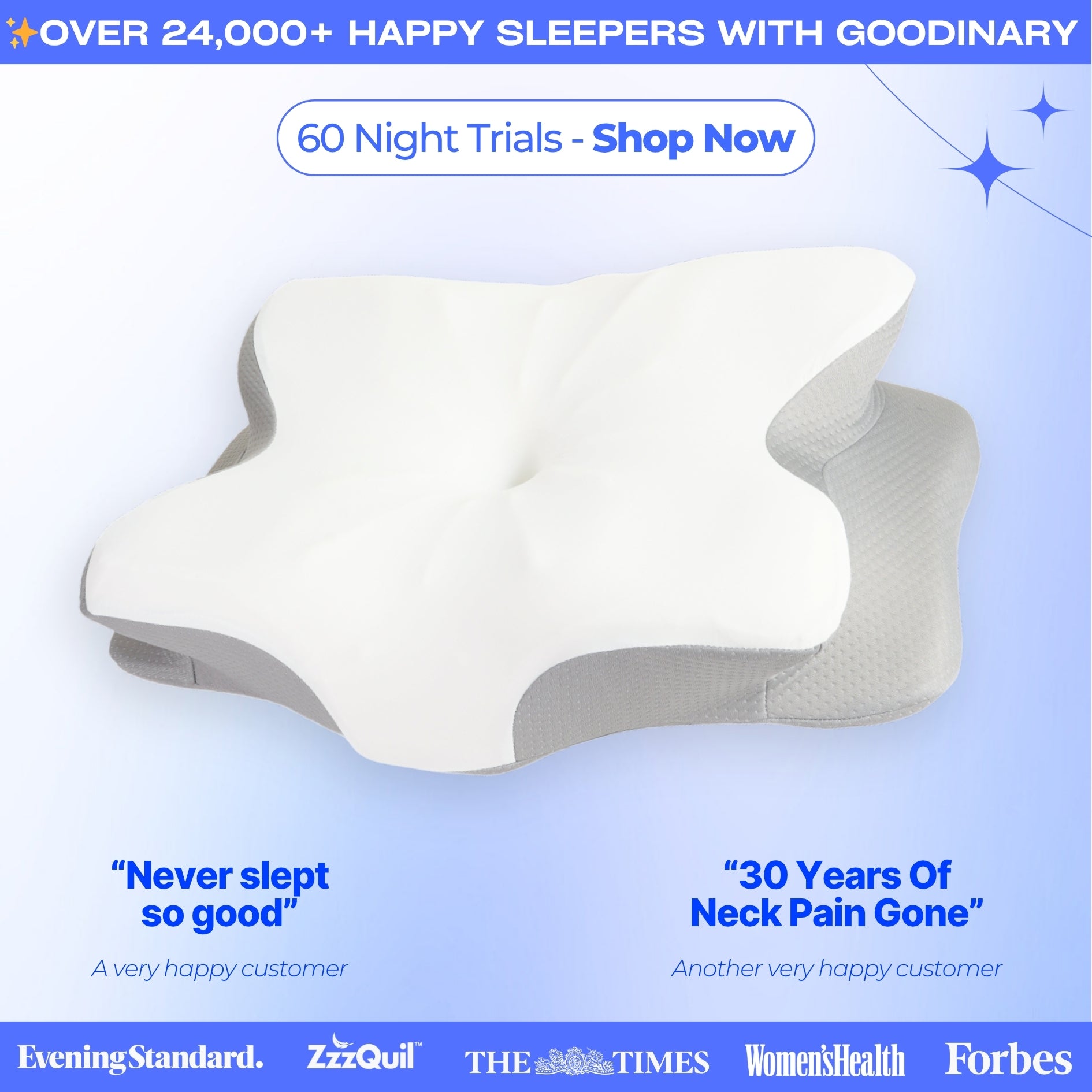 Goodinary® Ultra Cooling Contour Memory Foam Pillow