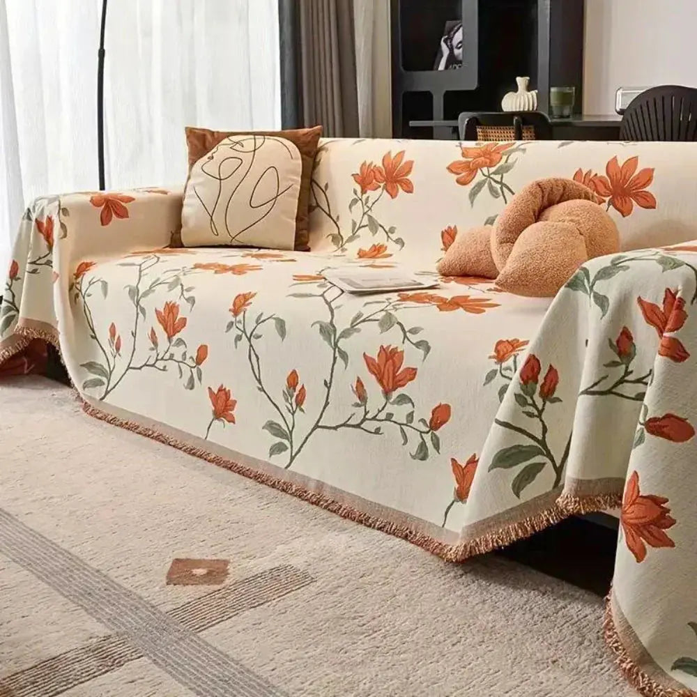 Goodinary® Bohemian Chenille Sofa Cover Tassels Blanket Goodinary