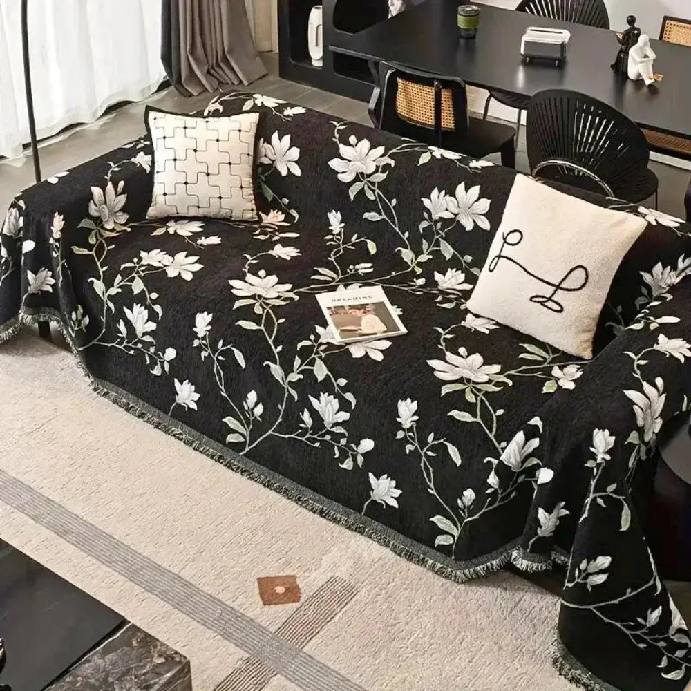 Goodinary® Bohemian Chenille Sofa Cover Tassels Blanket Goodinary