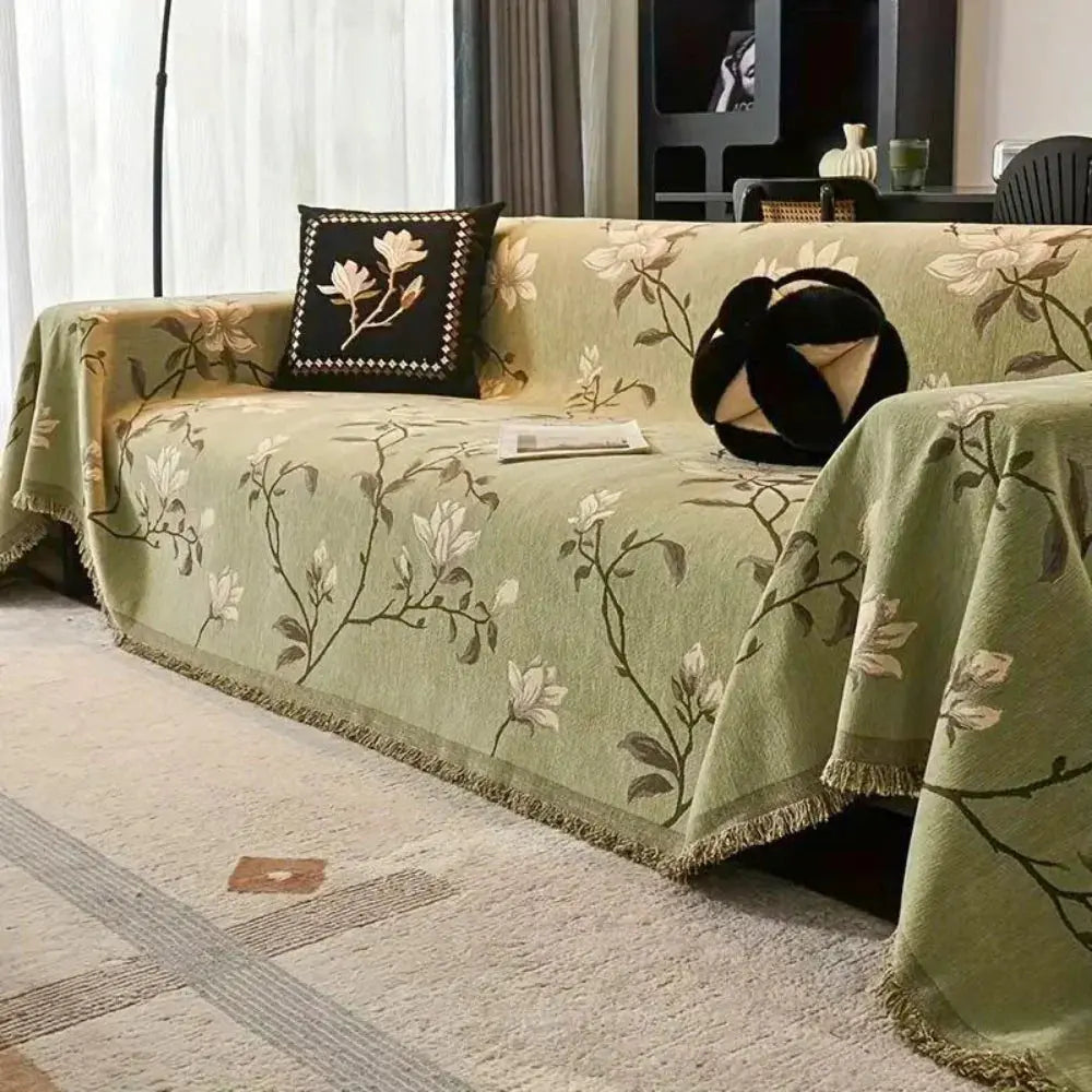 Goodinary® Bohemian Chenille Sofa Cover Tassels Blanket Goodinary