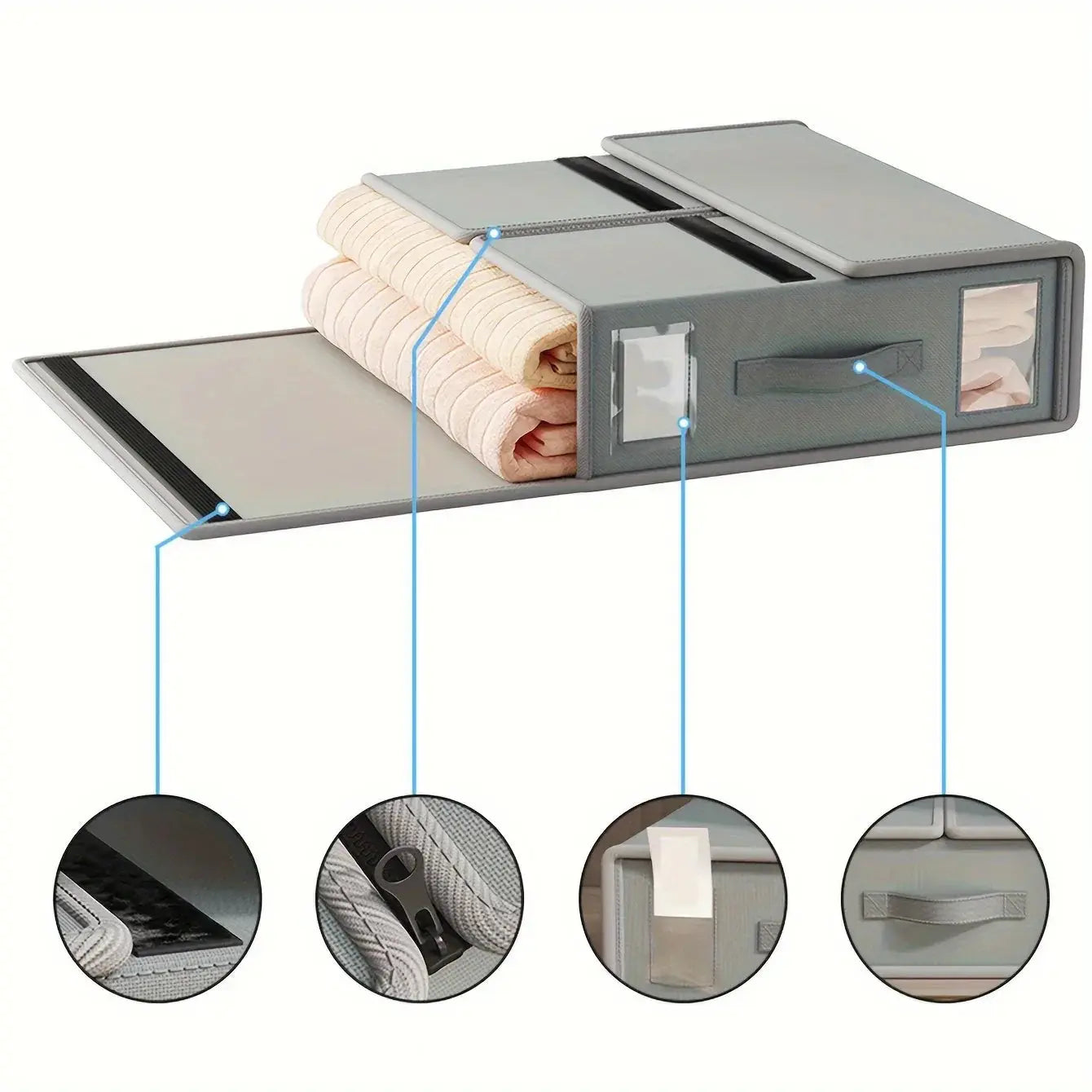 Goodinary® Foldable Fabric Window Zipper Storage Box Goodinary