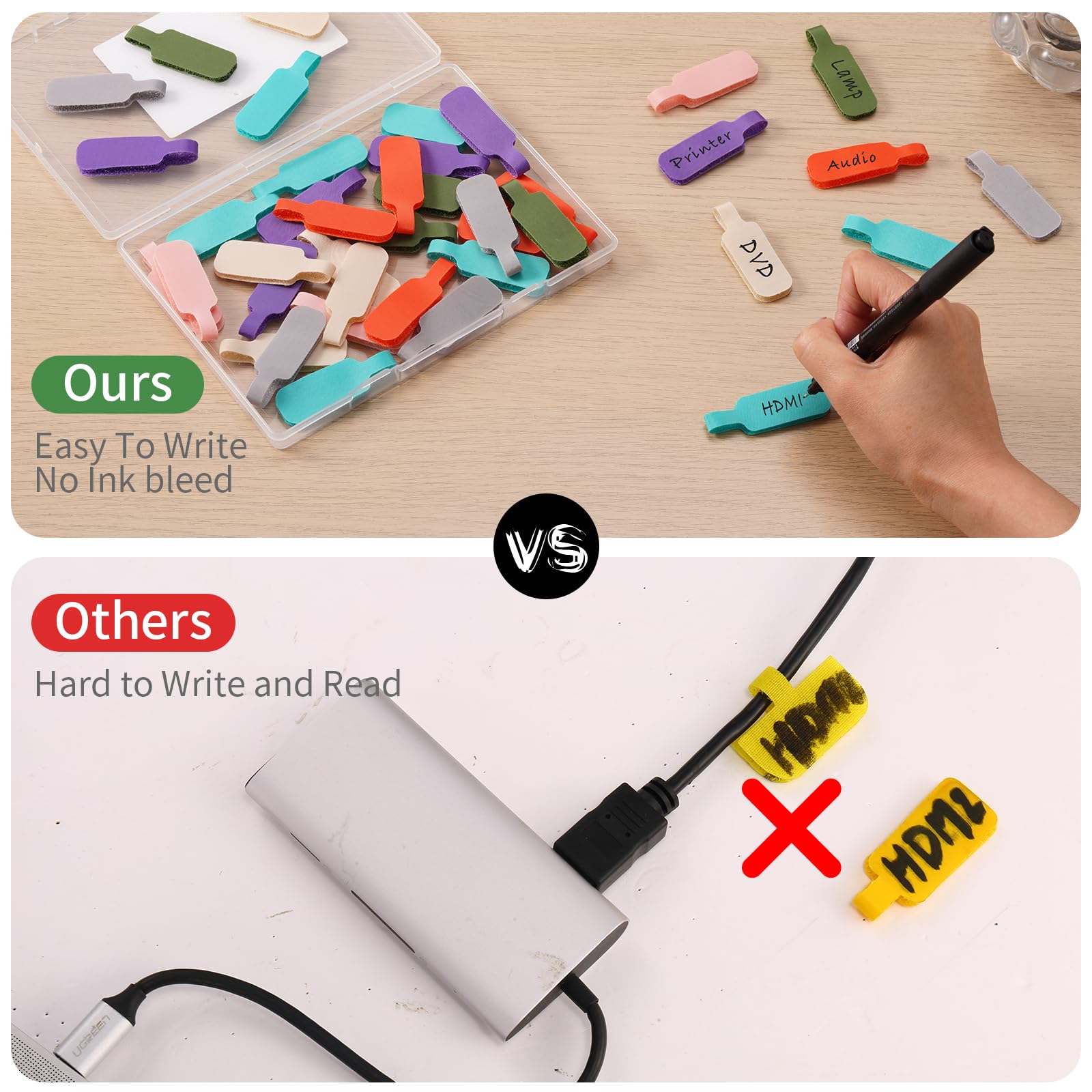 Office Object™ Reusable Cable Tags (3Pcs)