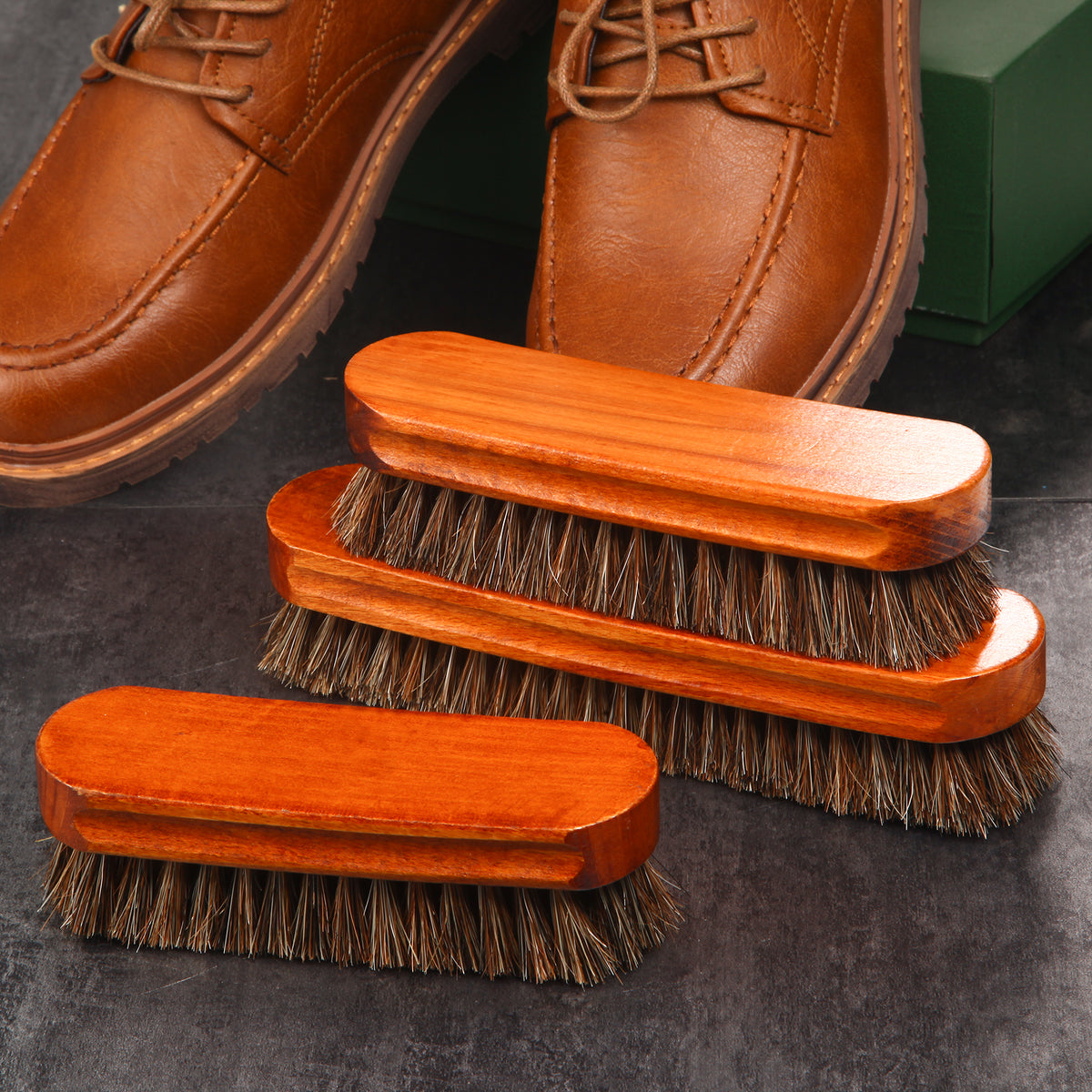 Shoe Brush Hand Brush Horsehair Polish Polish Cleaner Suitable for Shoes Boots Coat Sofa Sneakers Wooden Home