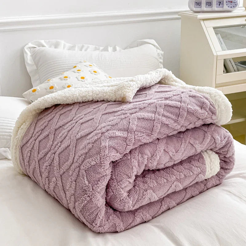 Goodinary® Soft Woolen Blanket with Lamb Velvet