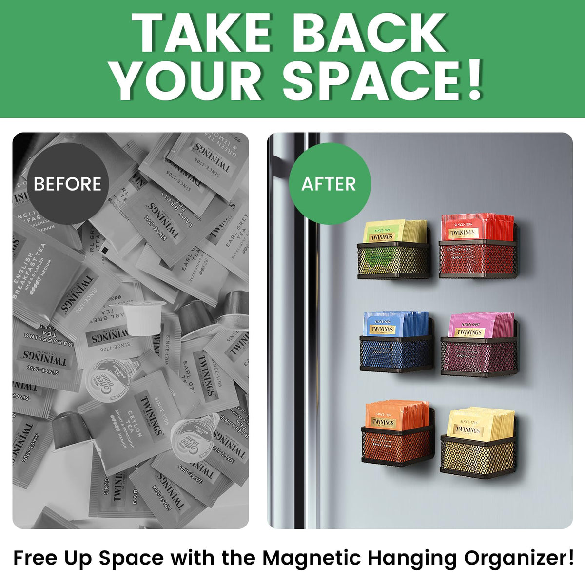 Goodinary® Magnetic Tea Bag Organizer