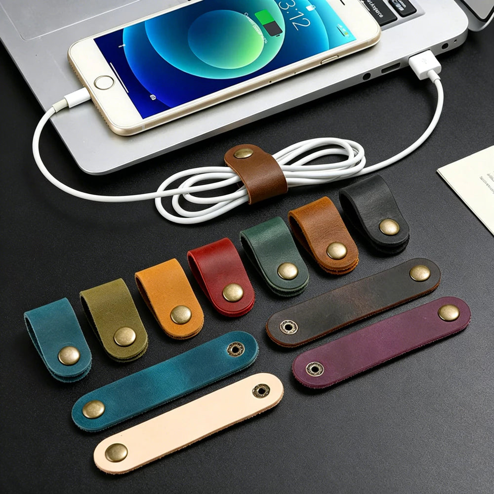 Goodinary® Leather Cable Clips (3 Pcs)