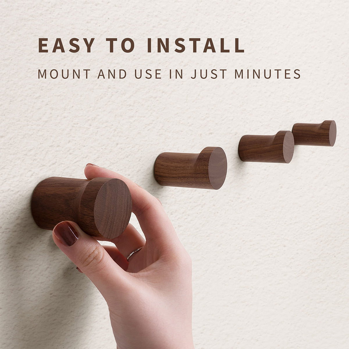Goodinary® Minimalist Wood Hook (4 Pcs)