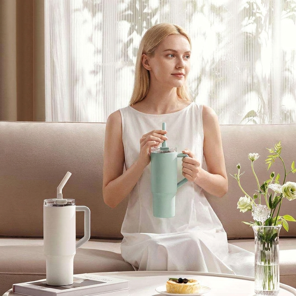 Goodinary® Tumbler with Handle & Straw