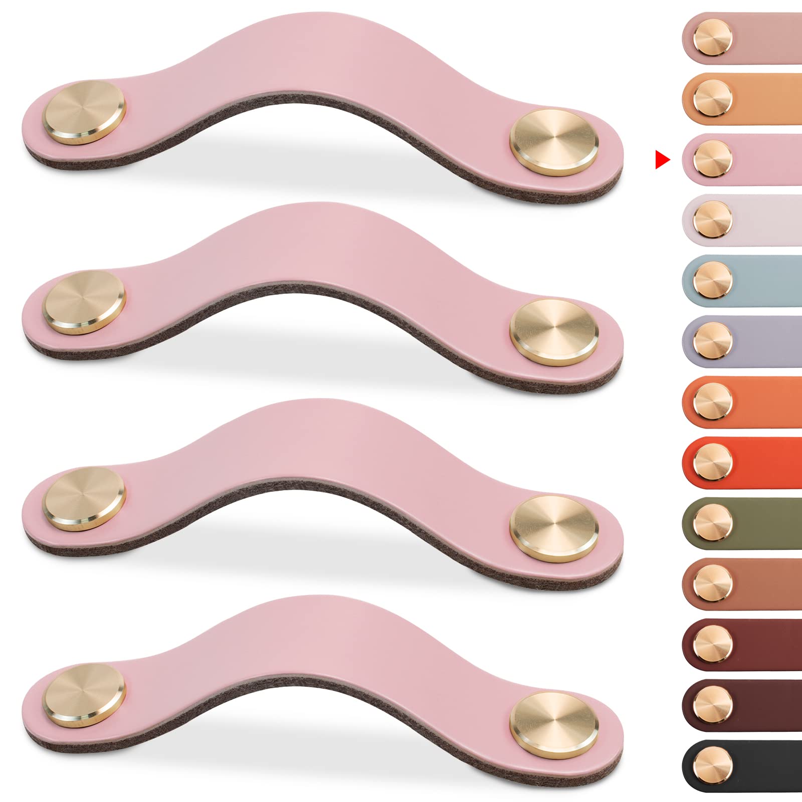 Goodinary® Luxury Leather Cabinet Drawer Pulls (4 pcs)