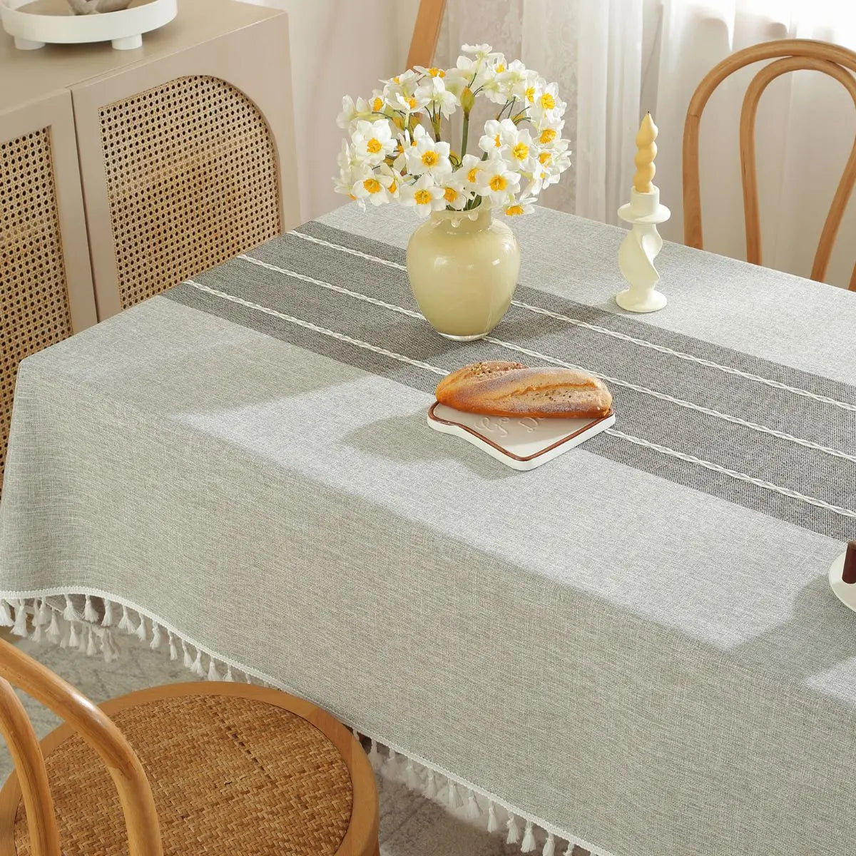 Goodinary® Linen Table Cloth Farmhouse Cotton Blend