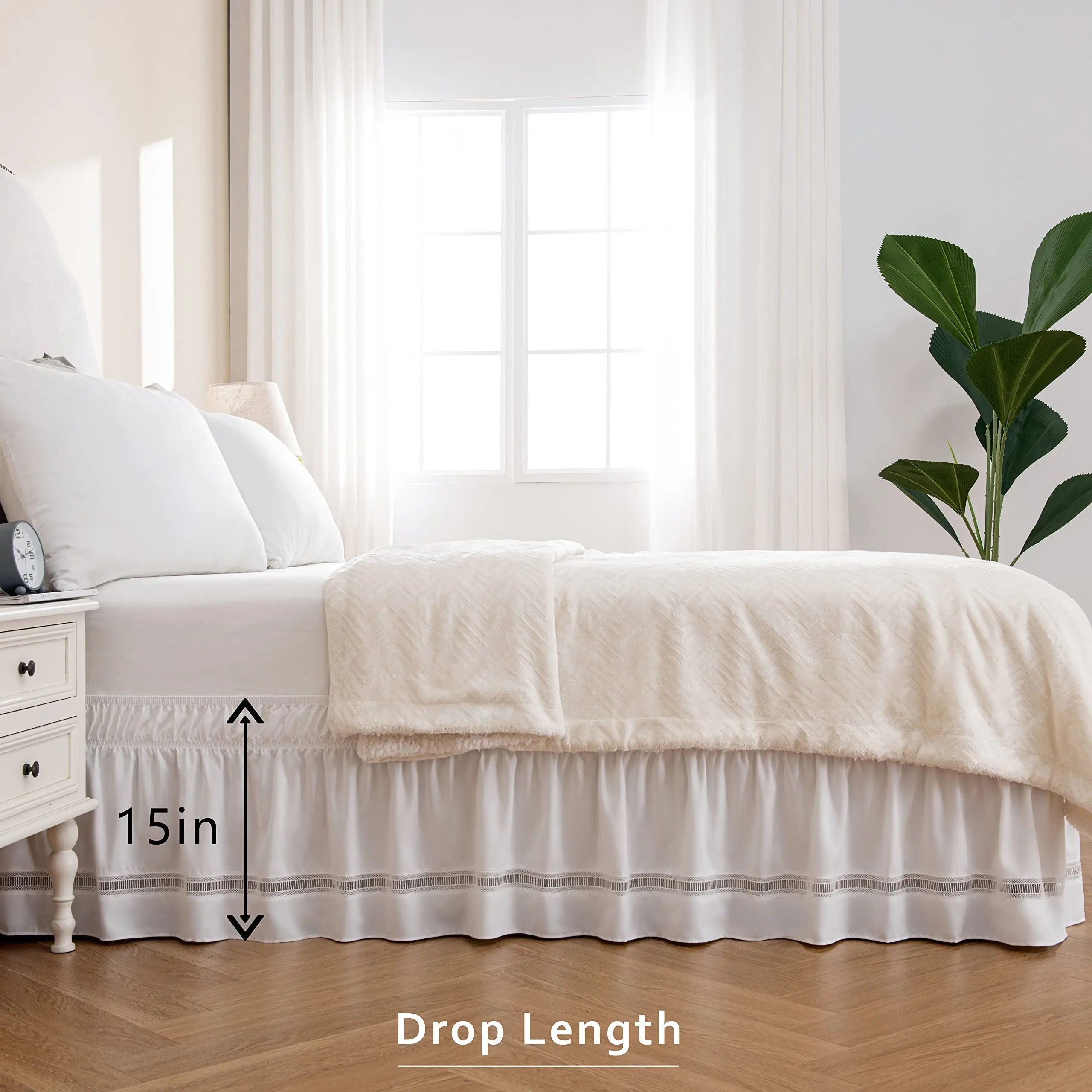 Goodinary® Crochet Lace Bed Skirt - Goodinary