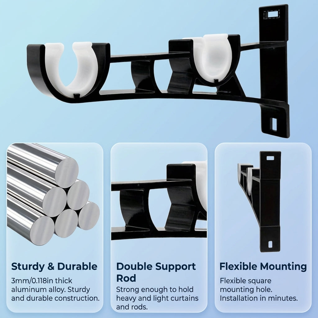 Goodinary® Double Curtain Bracket (2 Pcs)