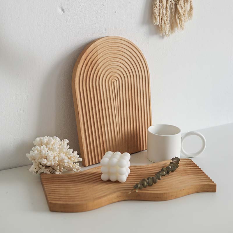 Goodinary® Wave Shaped Beech Wood Decorative Tray