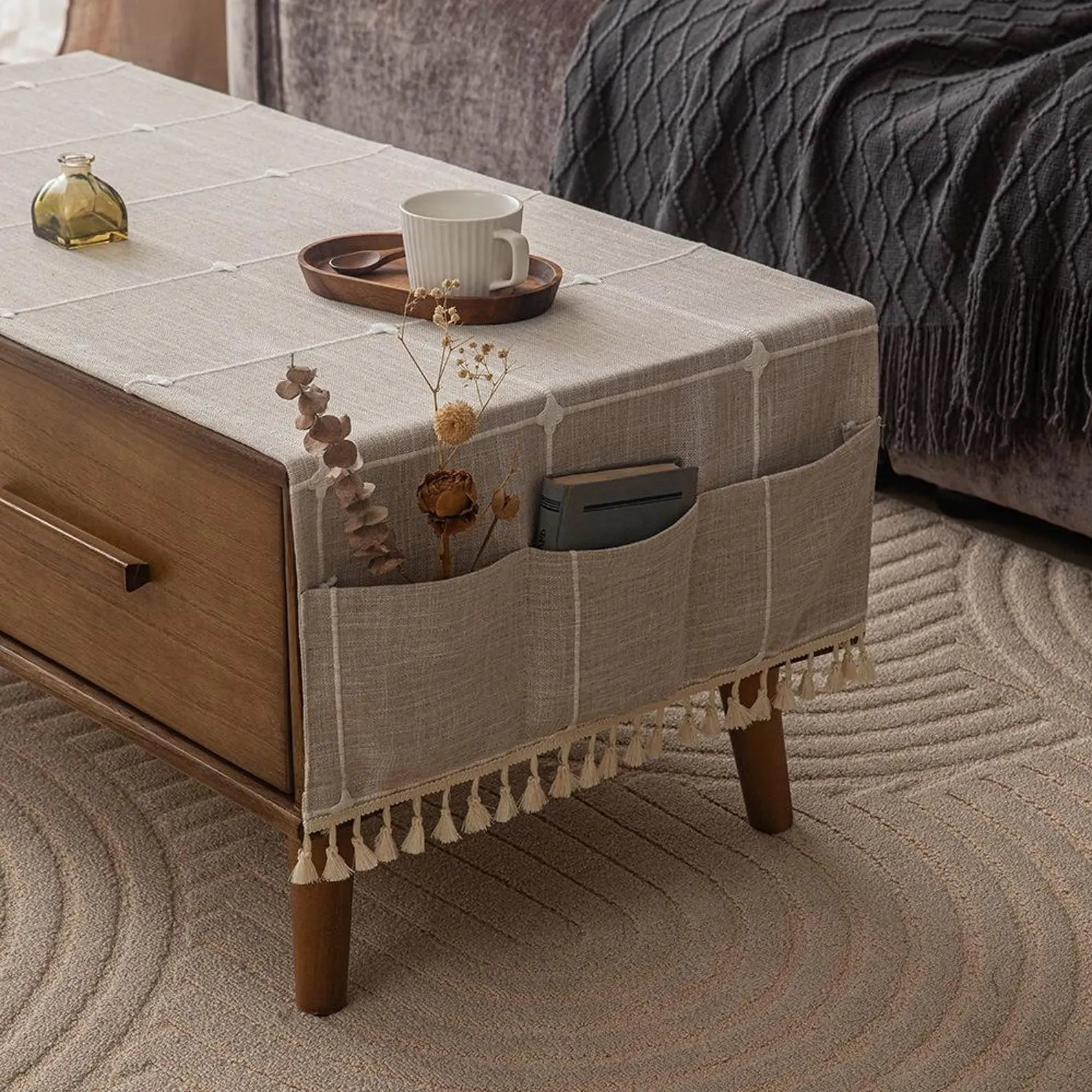 Goodinary® Coffee Table Cover with Pockets - Goodinary