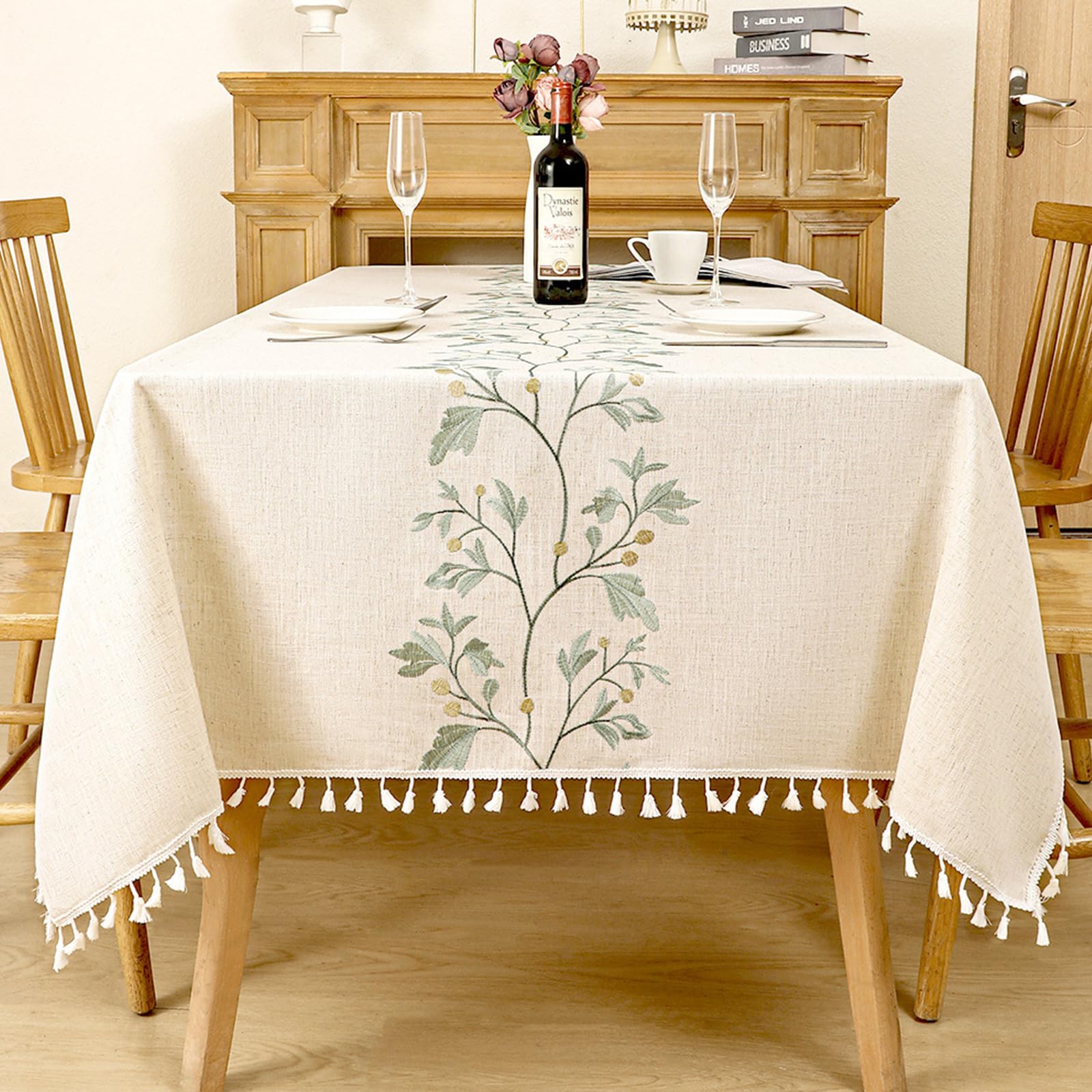 Goodinary® Linen Style Embroidered Tablecloth
