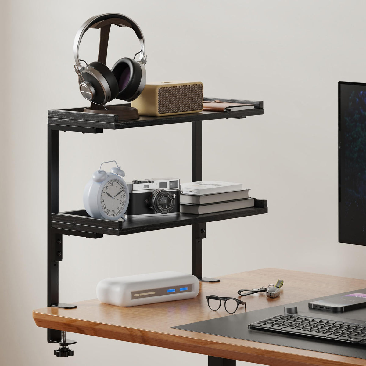 Office Object™ Clamp On Desk Shelf 2-Tier