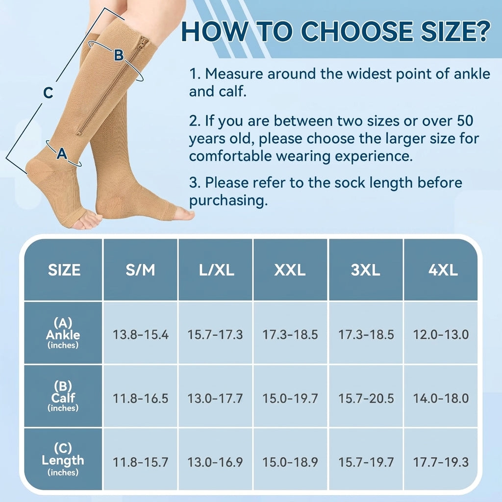 Goodinary® Zipper Compression Socks