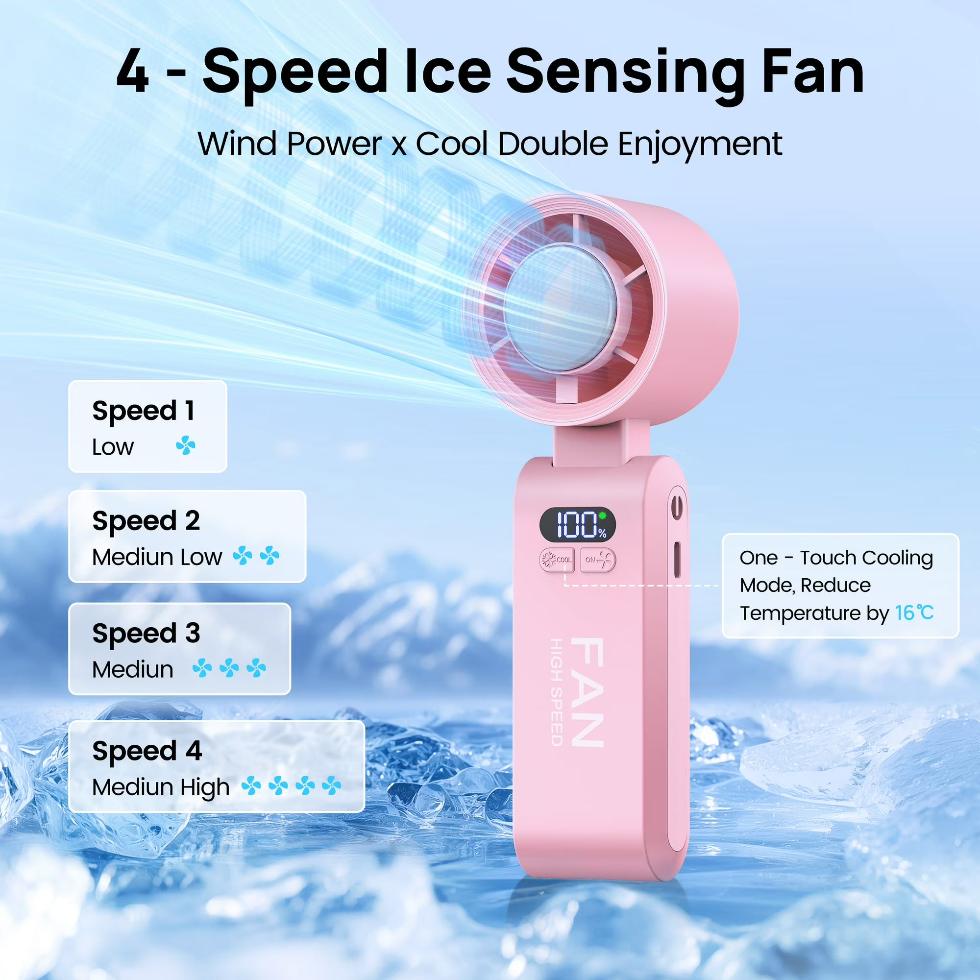 Goodinary® Handheld Portable Turbo Fan With Ice Cooler