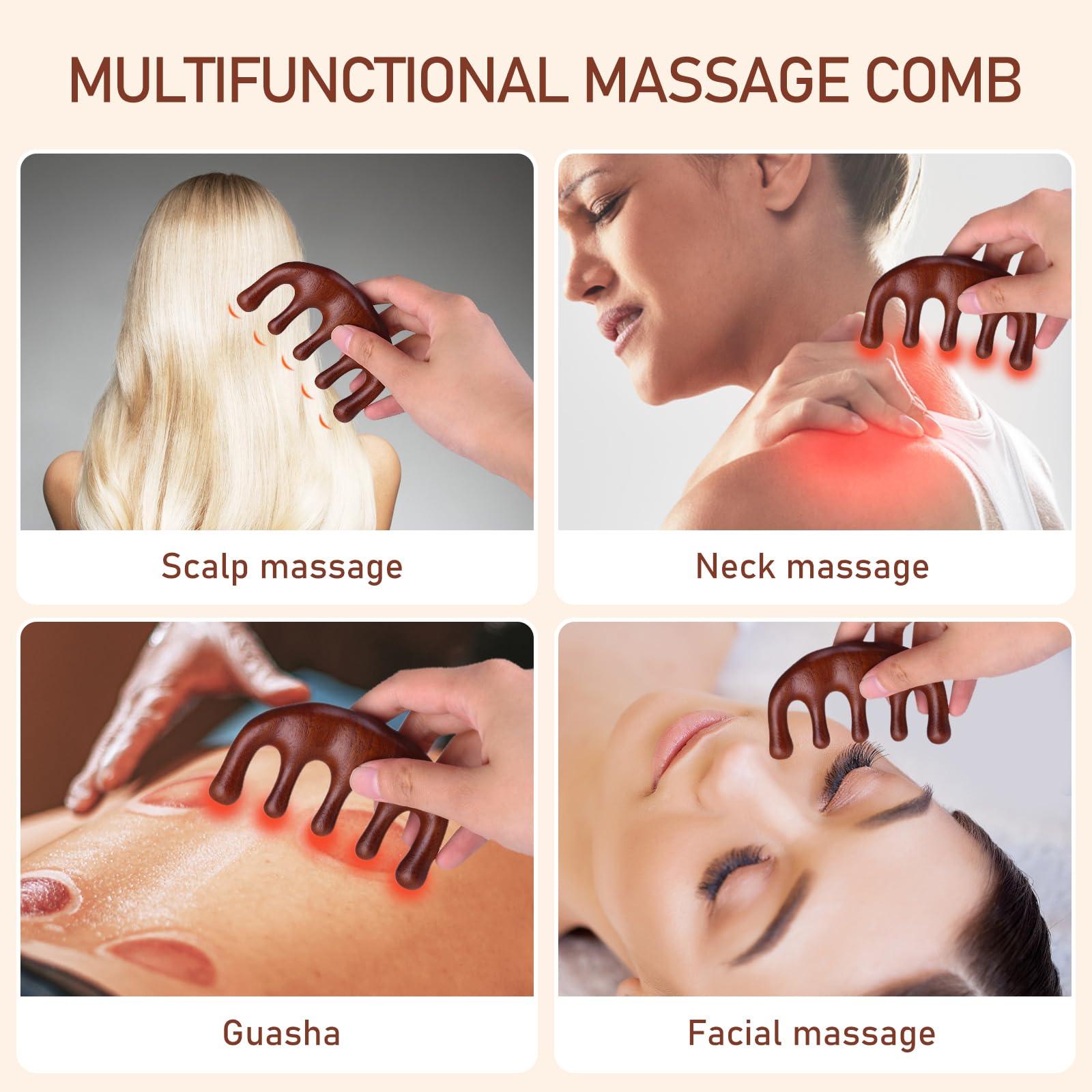 Goodinary® Wooden Scalp Massager Hair Comb