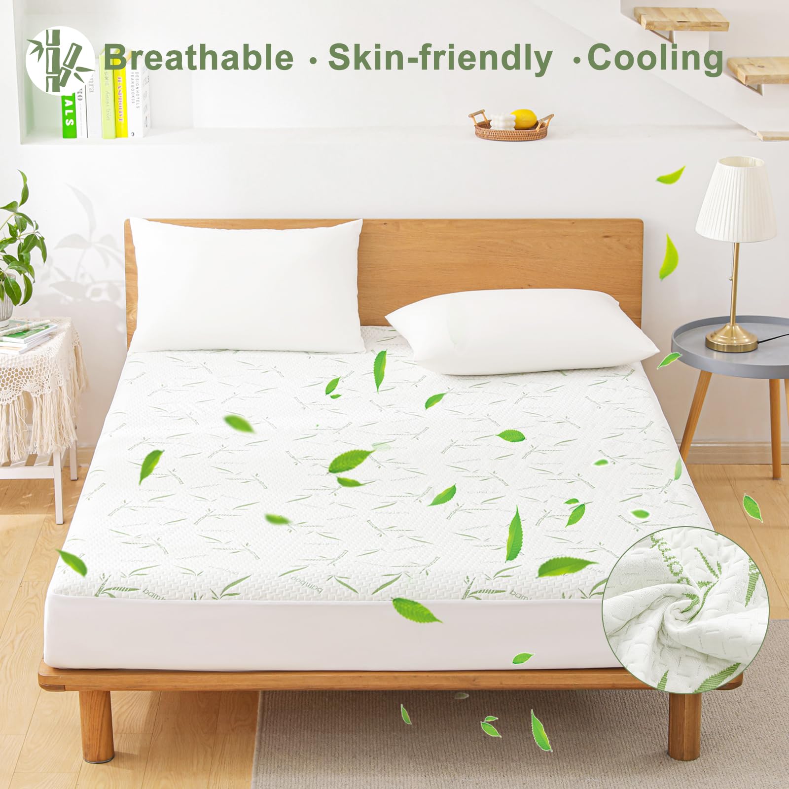 Goodinary® Waterproof Bamboo Rayon Mattress Protector