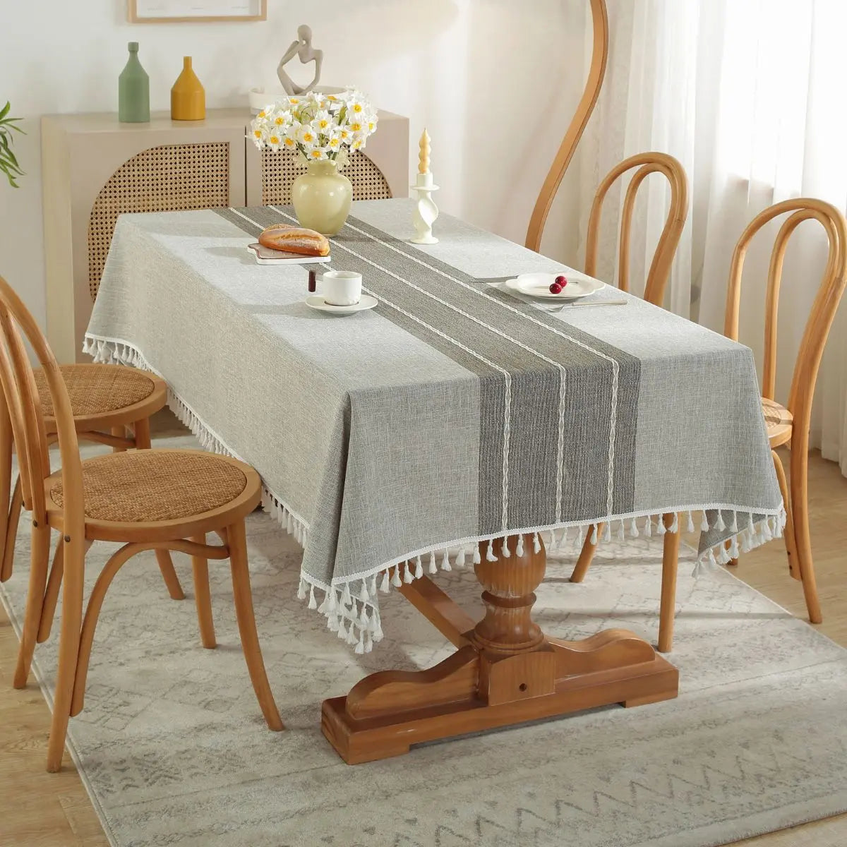 Goodinary® Linen Table Cloth Farmhouse Cotton Blend