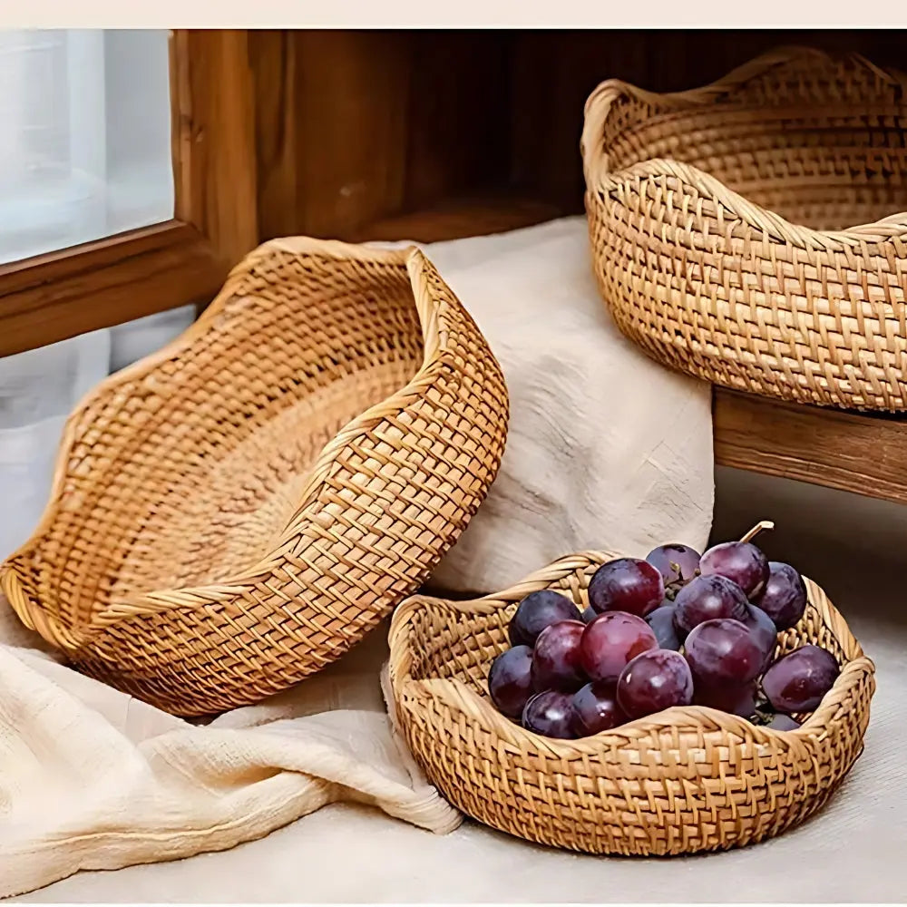 Goodinary® Handwoven Rattan Storage Basket Set Goodinary