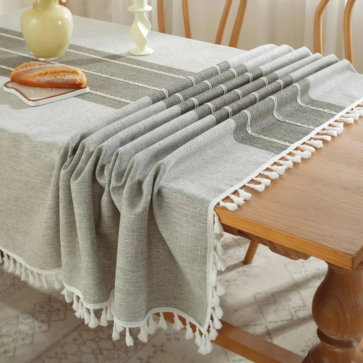 Goodinary® Linen Table Cloth Farmhouse Cotton Blend