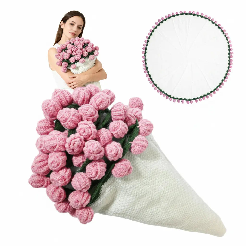 Goodinary® Crochet Rose Bouquet Blanket
