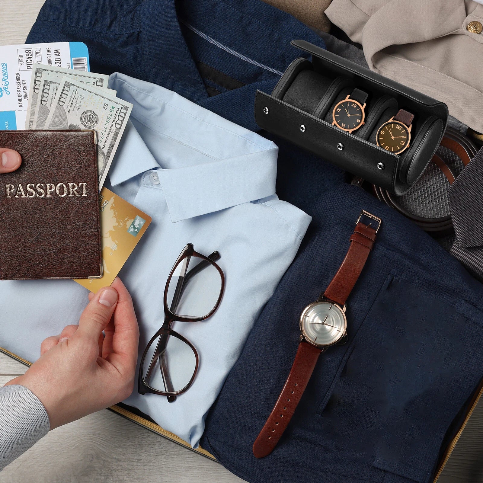 Goodinary® Leather Watch Roll