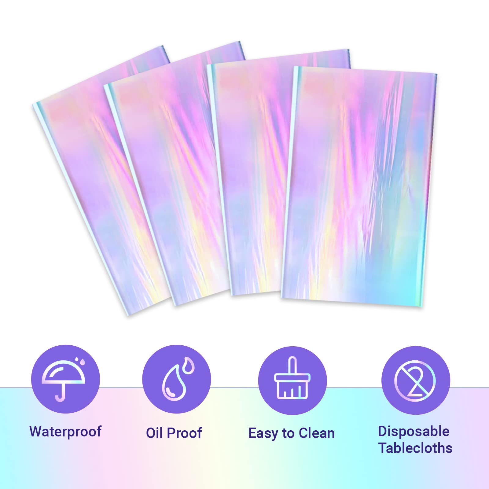 Goodinary® Rainbow Party Tablecloth (4 Pcs)