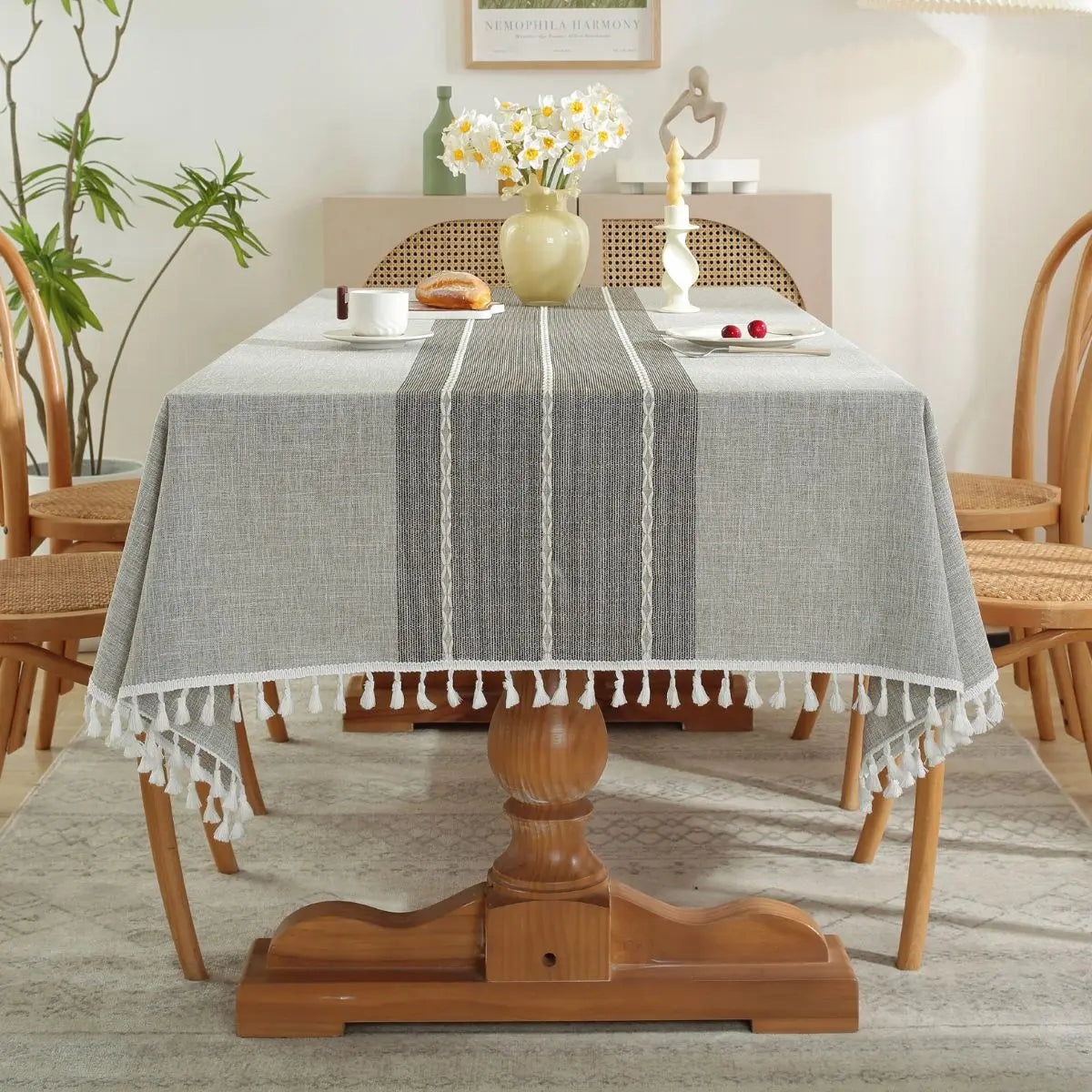 Goodinary® Linen Table Cloth Farmhouse Cotton Blend
