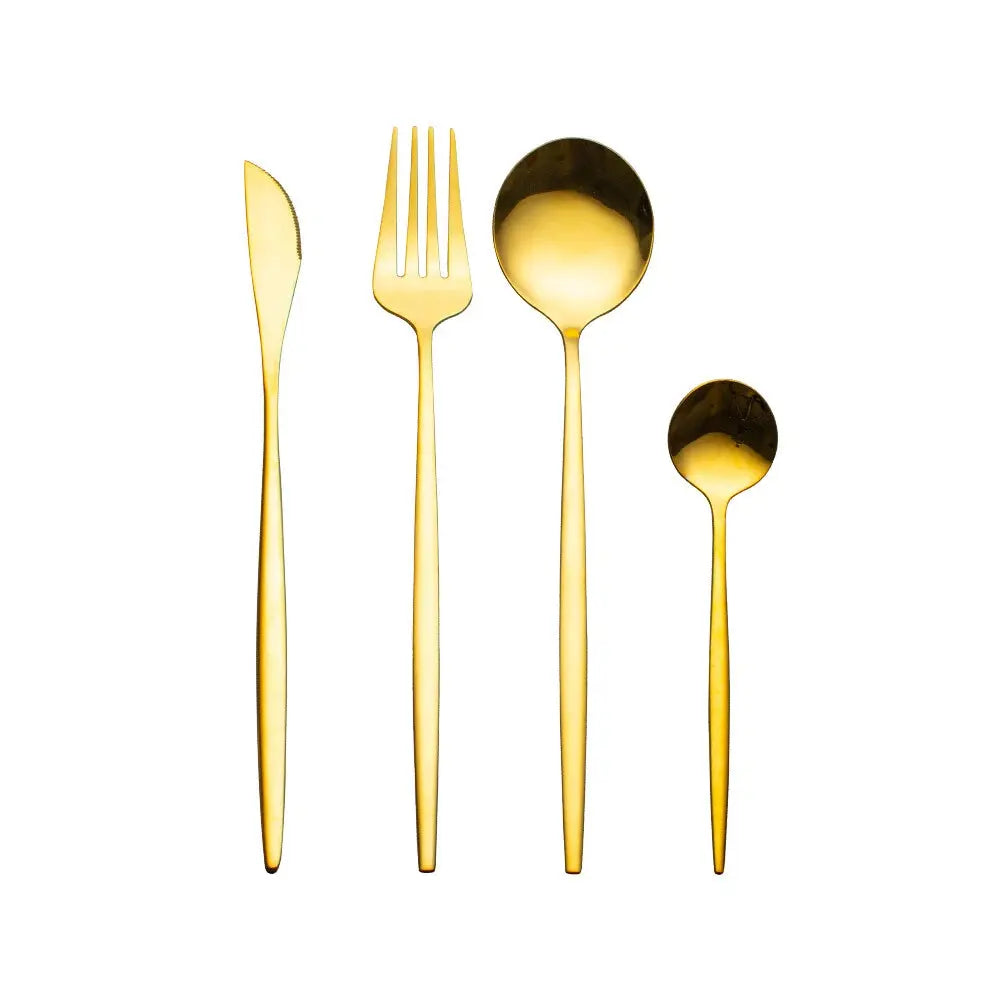 Goodinary® Gold Stainless Steel Cutlery Set (4 Pcs) Goodinary