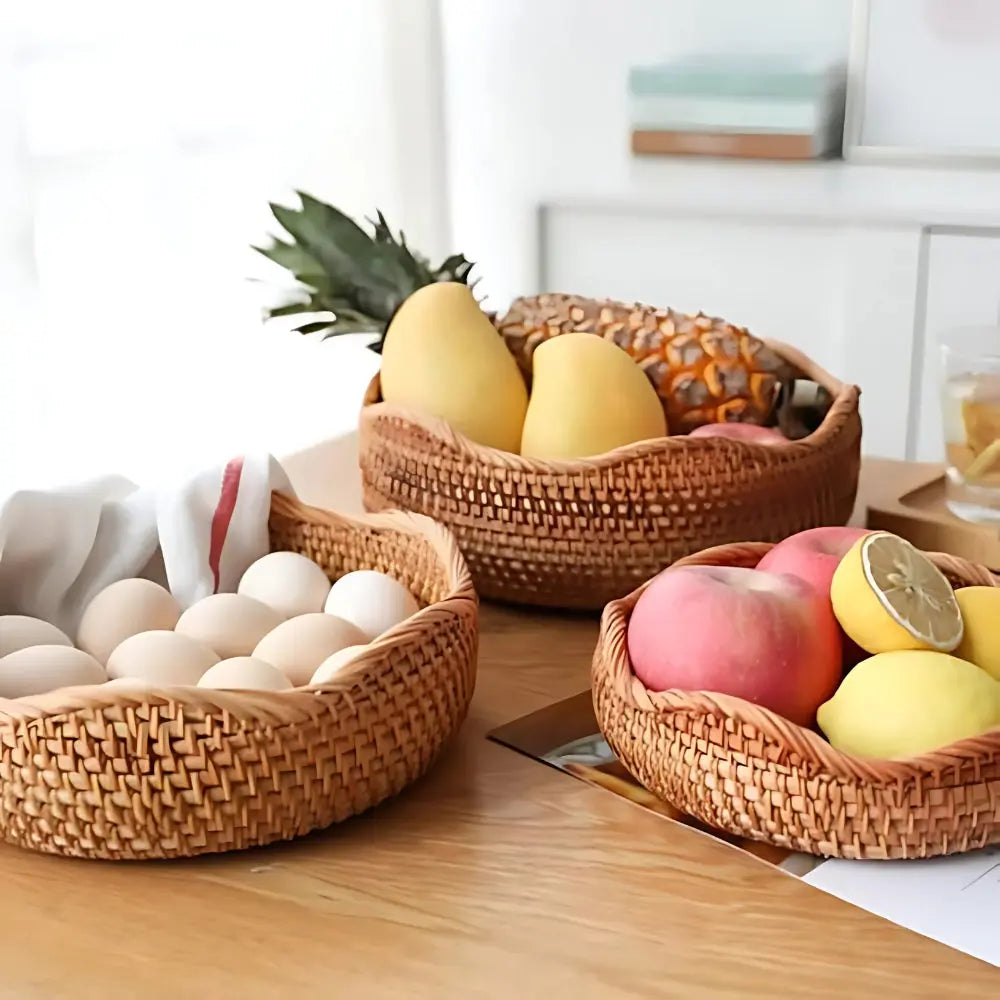 Goodinary® Handwoven Rattan Storage Basket Set Goodinary
