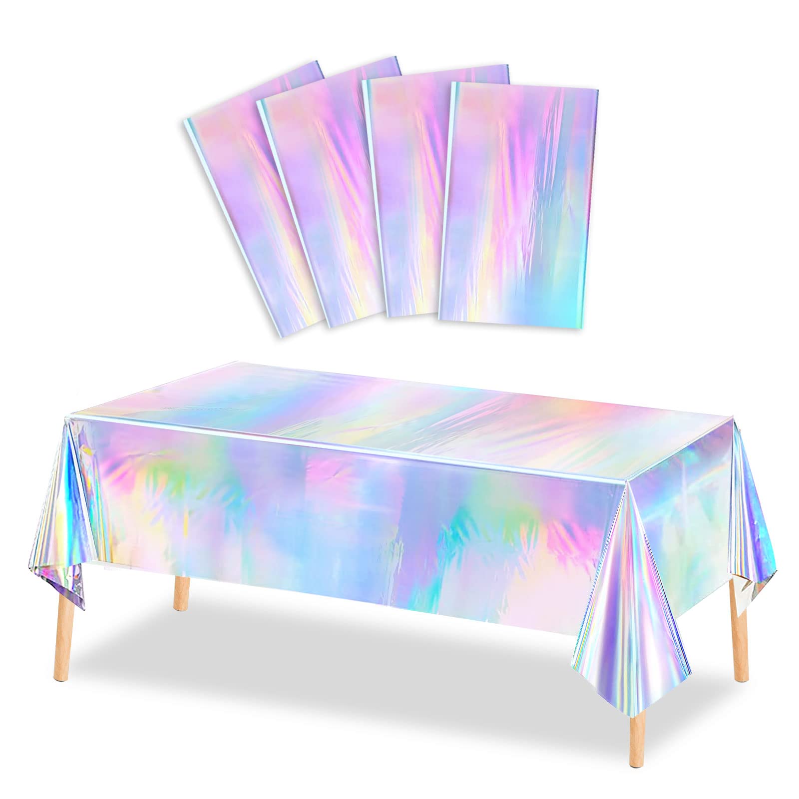 Goodinary® Rainbow Party Tablecloth (4 Pcs)