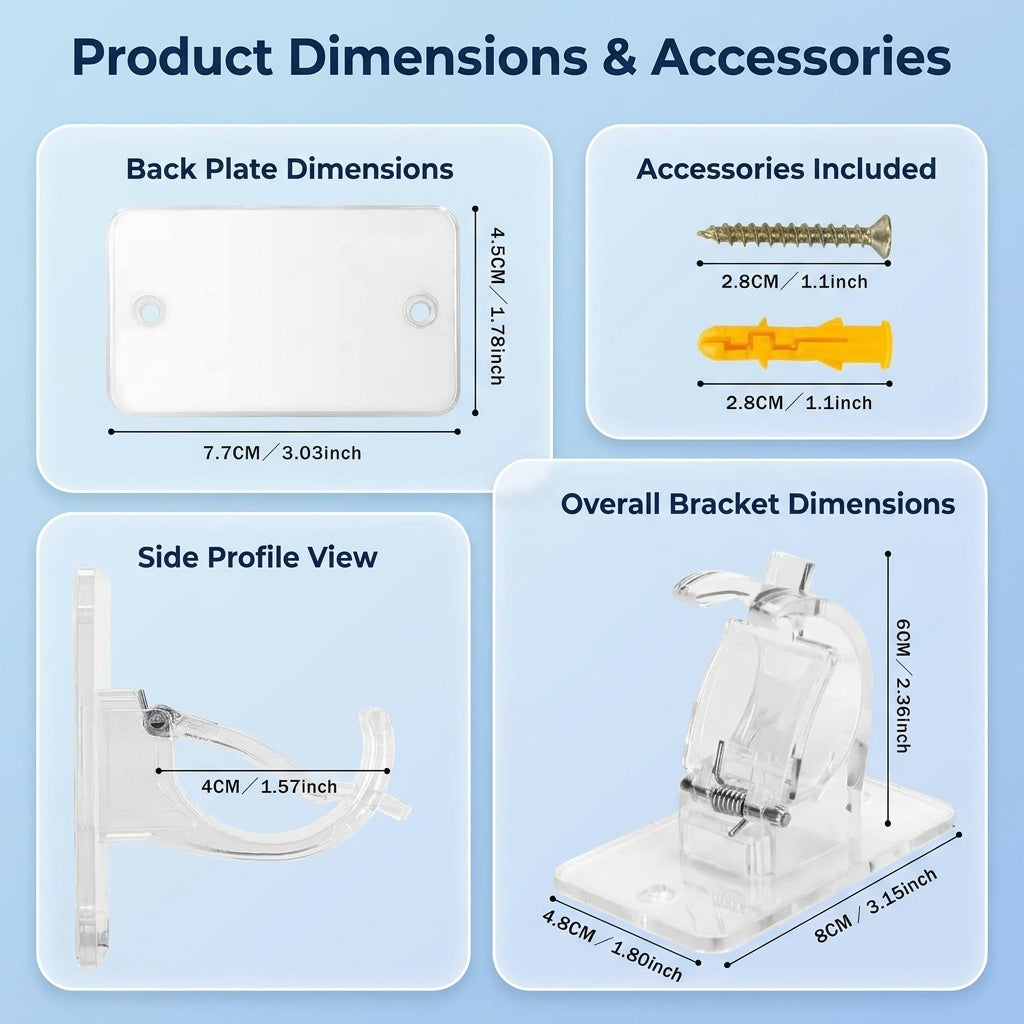 Goodinary® No Drill Curtain Bracket (4 Pcs)