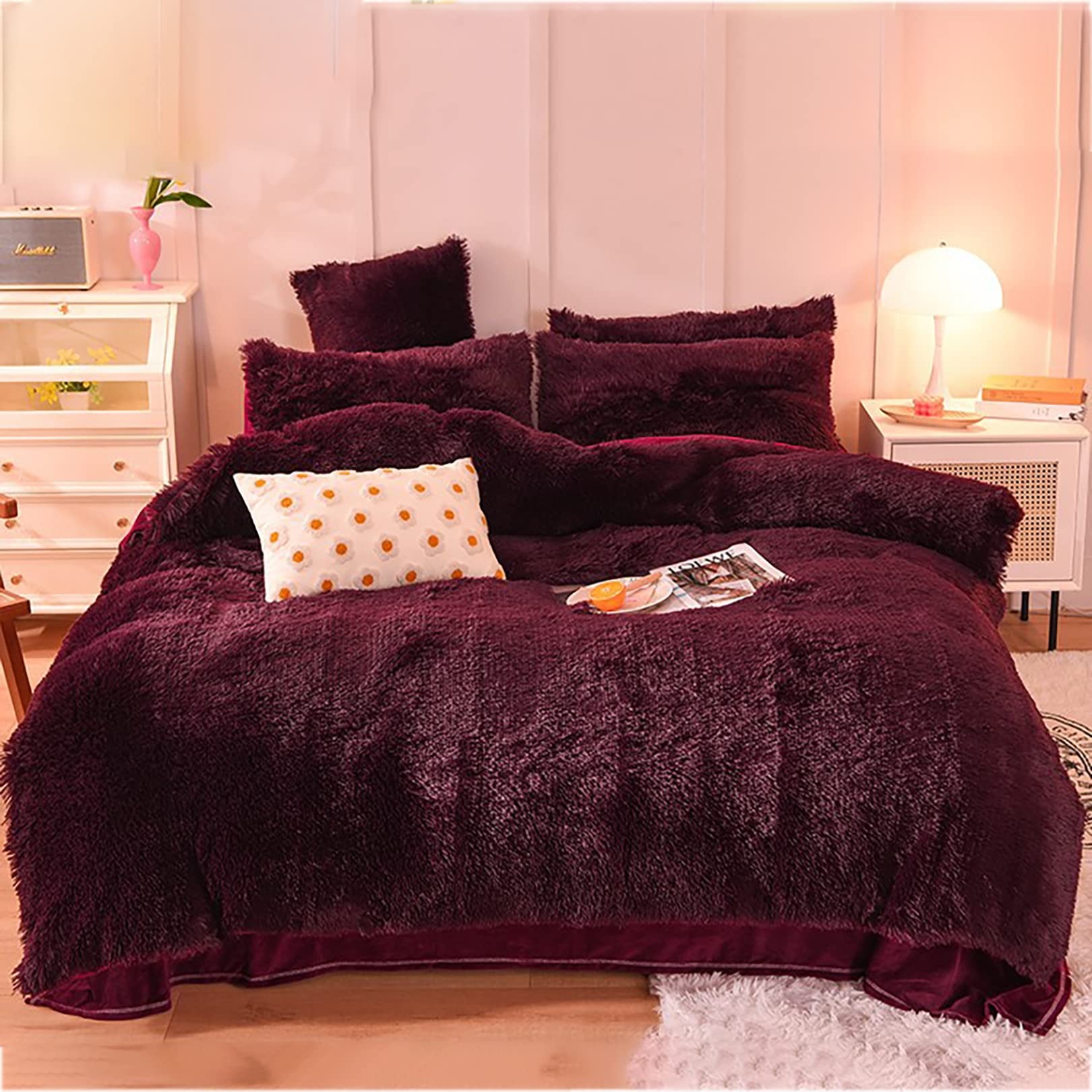 Goodinary® Faux Fur Plush Duvet Cover Set (4 Pcs)